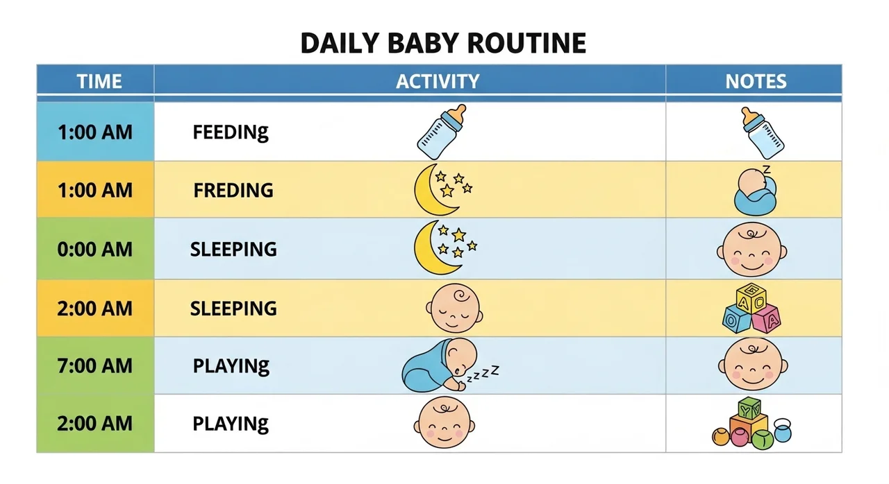 한눈에 보는 아빠 육아 하루 루틴 요약