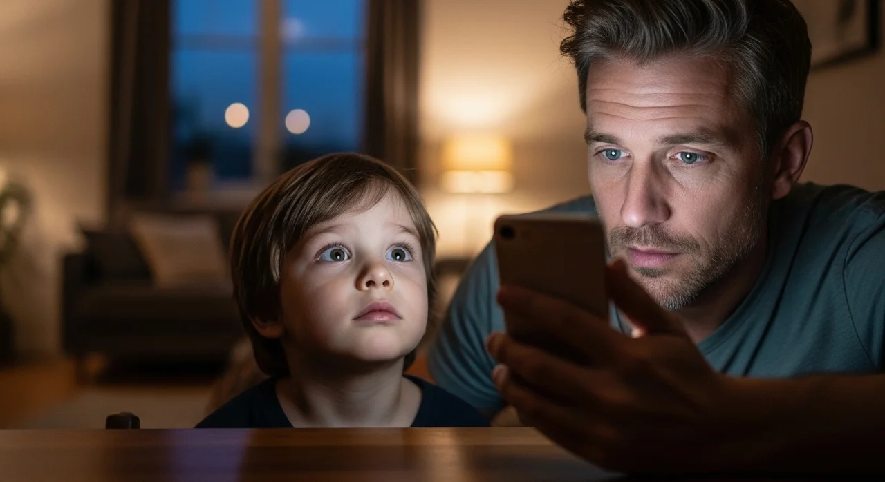 아이 눈에 비친 '스마트폰 하는 아빠'의 모습