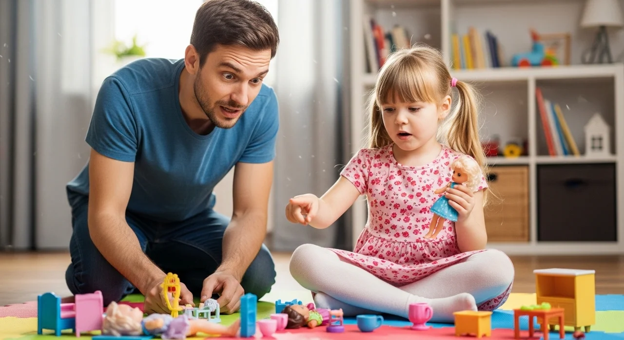 아빠가 인형 놀이 중 저지르기 쉬운 실수