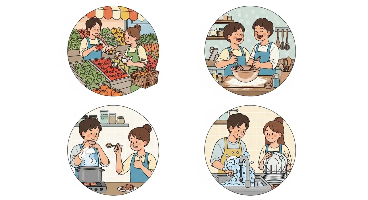 협동심을 키워주는 4단계 실전 요리 가이드