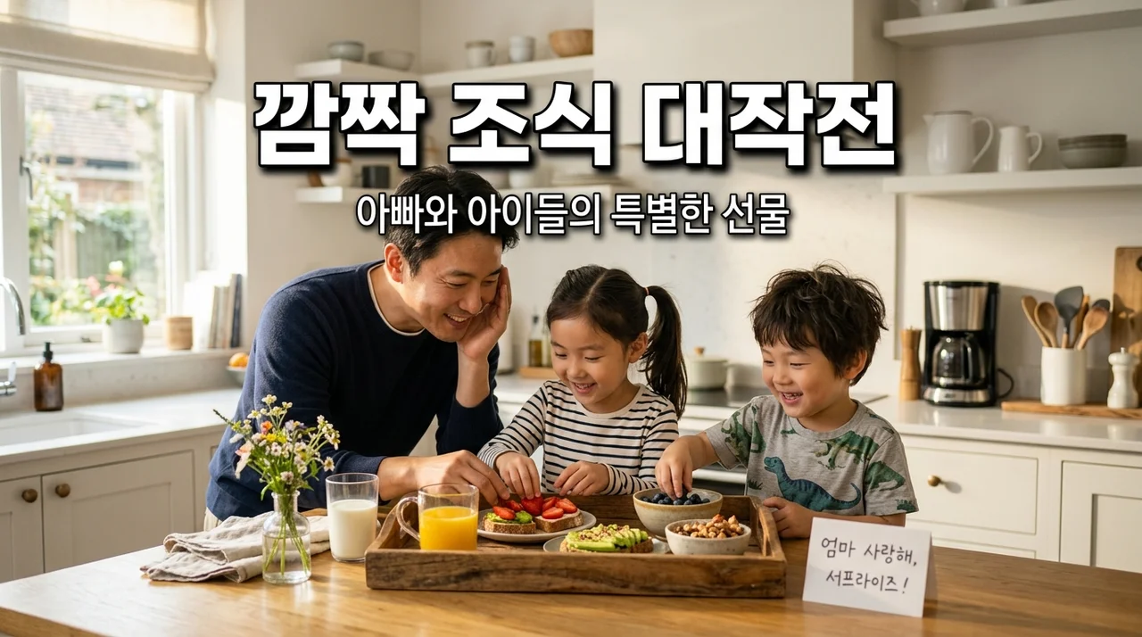 주말 아침 엄마 몰래! 아빠와 아이들의 깜짝 조식 만들기 대작전