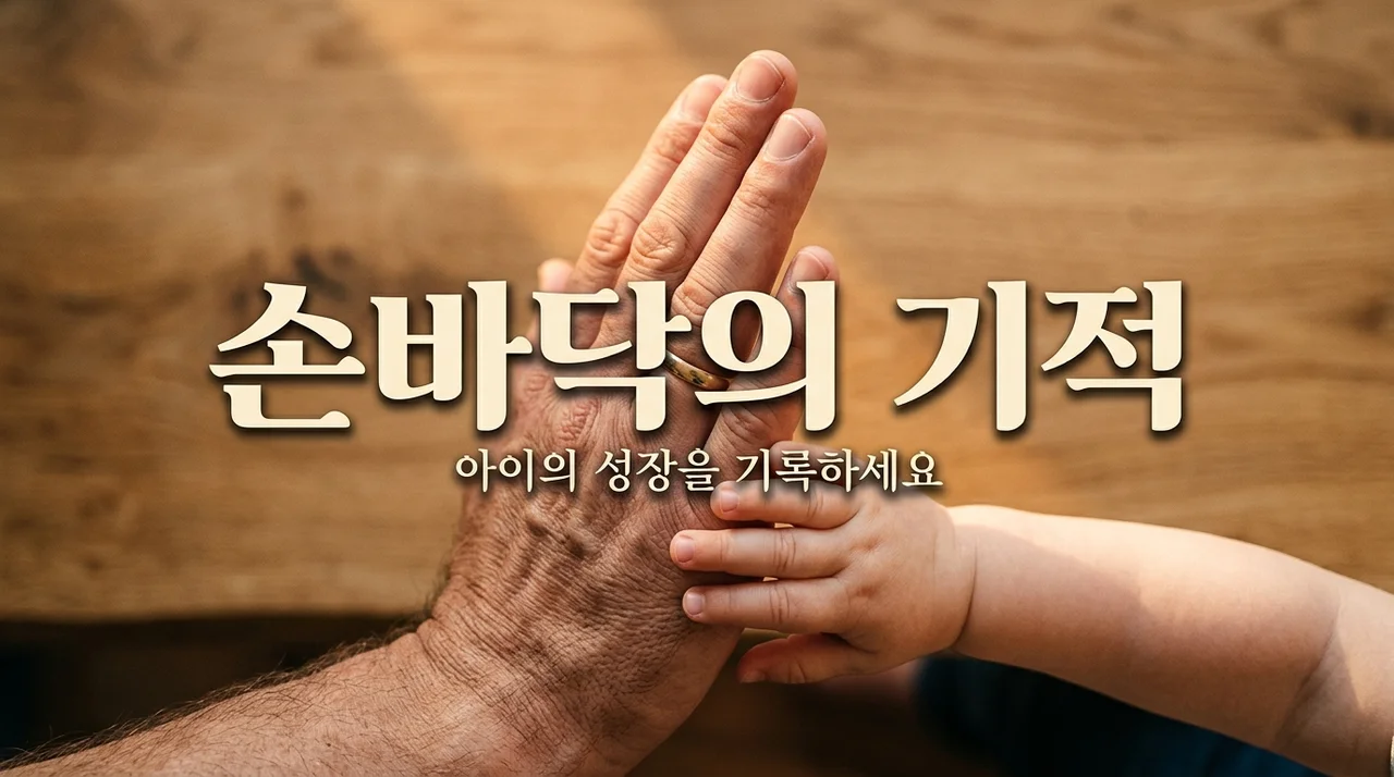아빠와 아이 손바닥 크기 재보기, 성장을 실감하는 뭉클한 순간의 기록