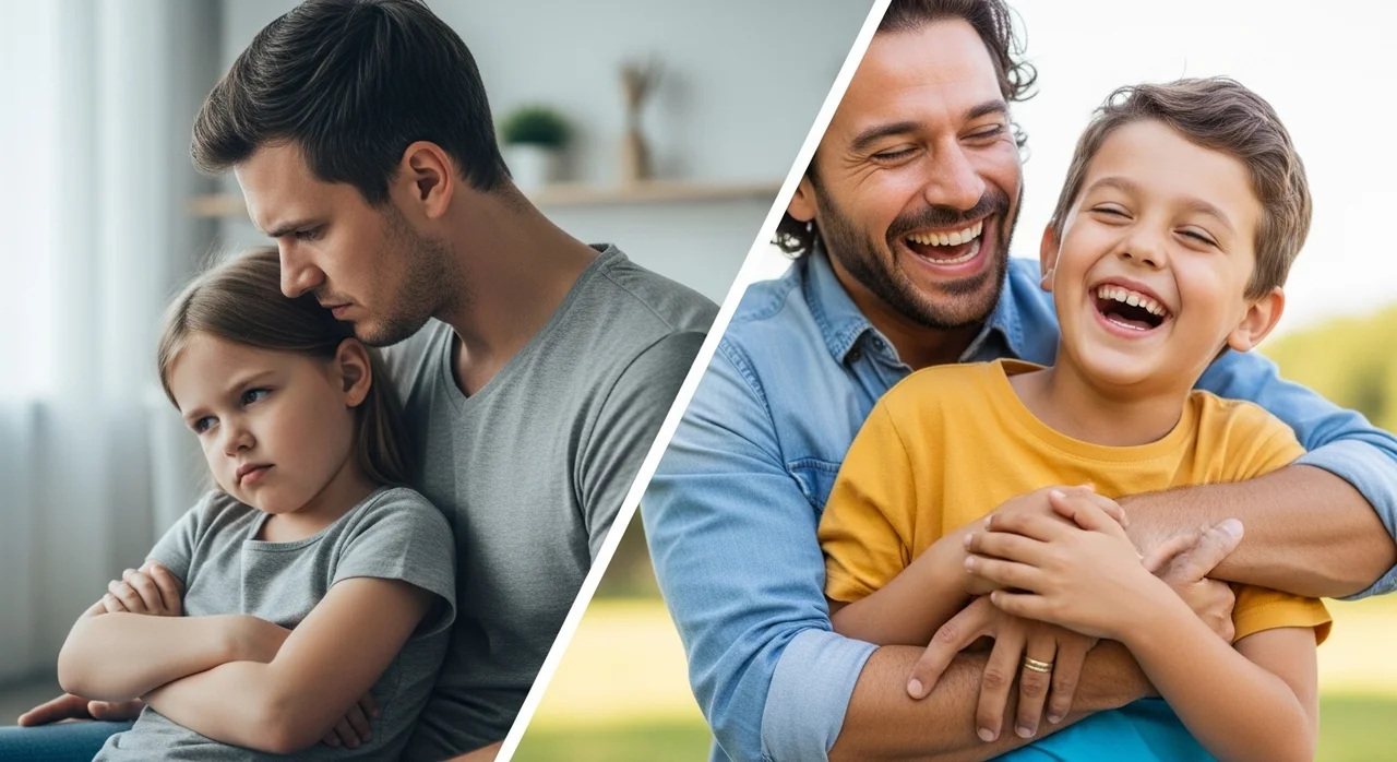 부모의 치유가 아이에게 주는 변화 (A vs B)