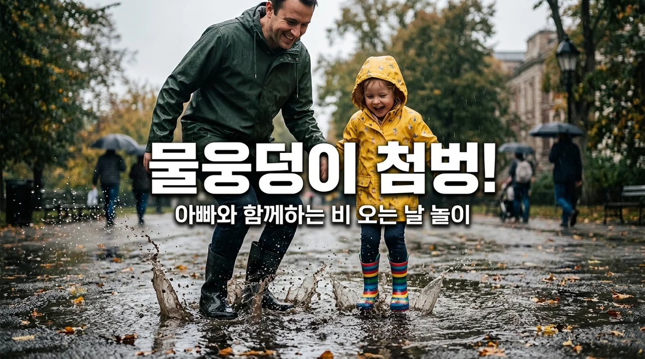 비 오는 날 물웅덩이 점프! 아빠와 함께하는 신나는 장화 놀이 가이드
