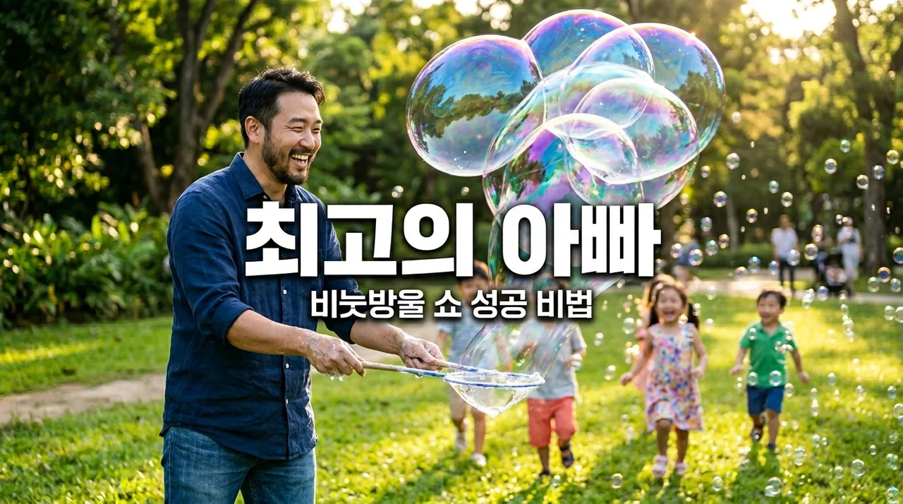 아빠표 야외 비눗방울 쇼 비결! 동네 아이들의 인기 만점 아빠 되기