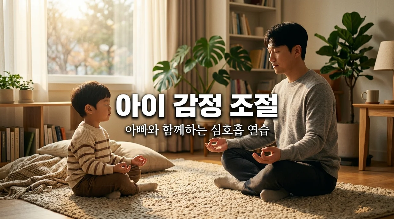 아이 감정 조절 돕는 아빠와 심호흡 연습, 떼쓰는 아이 달래는 법