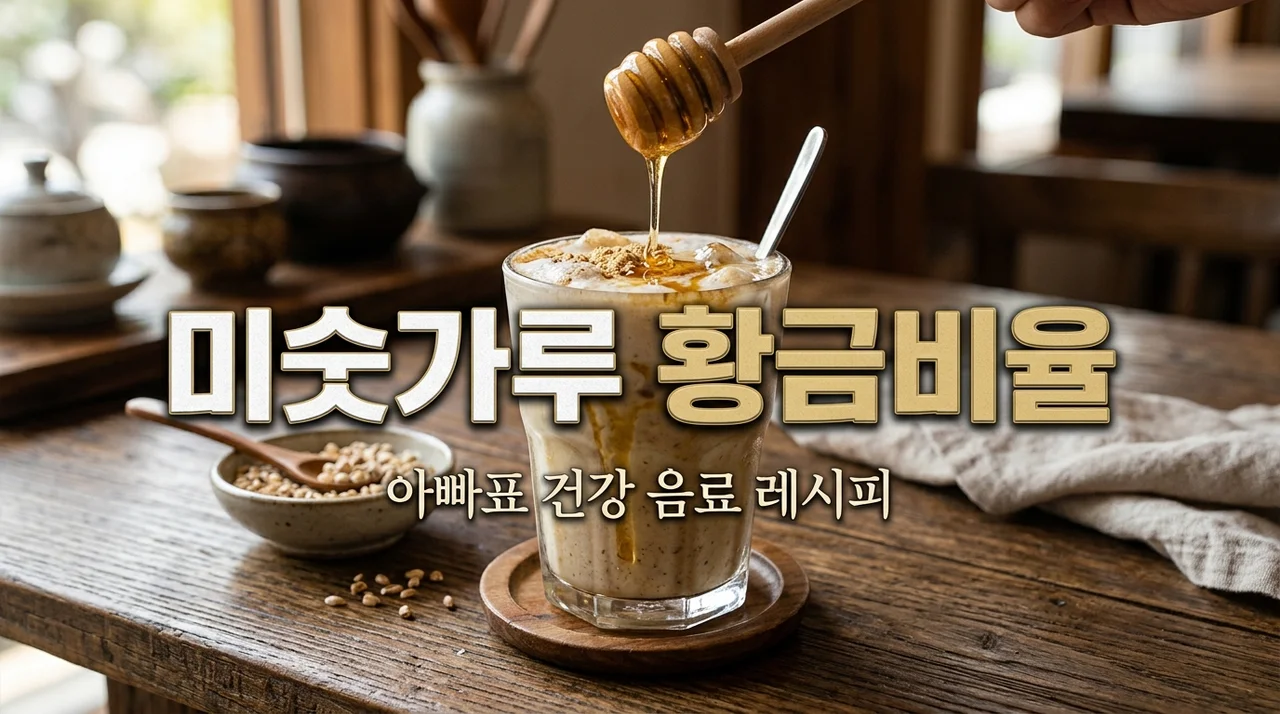 미숫가루 타는법 황금 비율! 아빠가 만드는 꿀과 우유의 완벽 조합