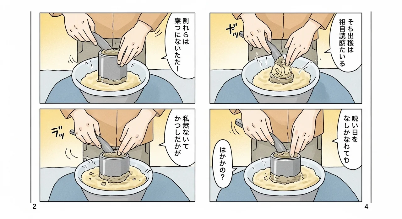 뭉침 없는 미숫가루 제조 4단계