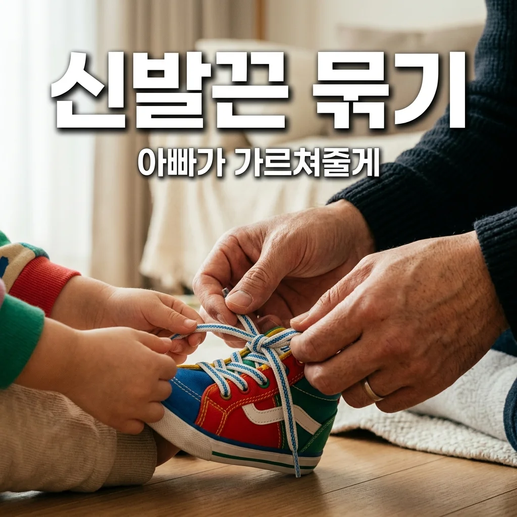 아이 운동화 끈 묶기, 아빠가 가르쳐주는 절대 안 풀리는 매듭법 꿀팁