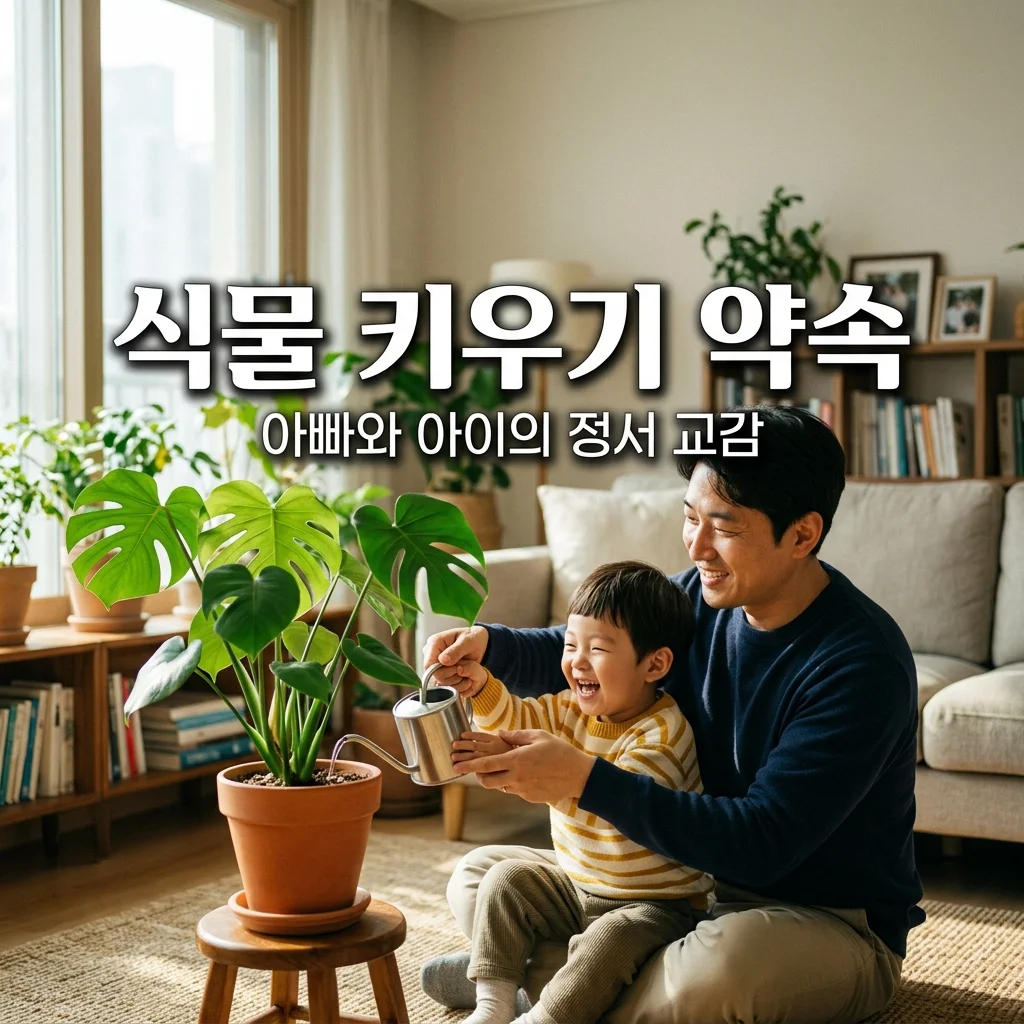 아빠와 함께하는 실내 식물 키우기: 매일 물 주기 약속으로 배우는 책임감