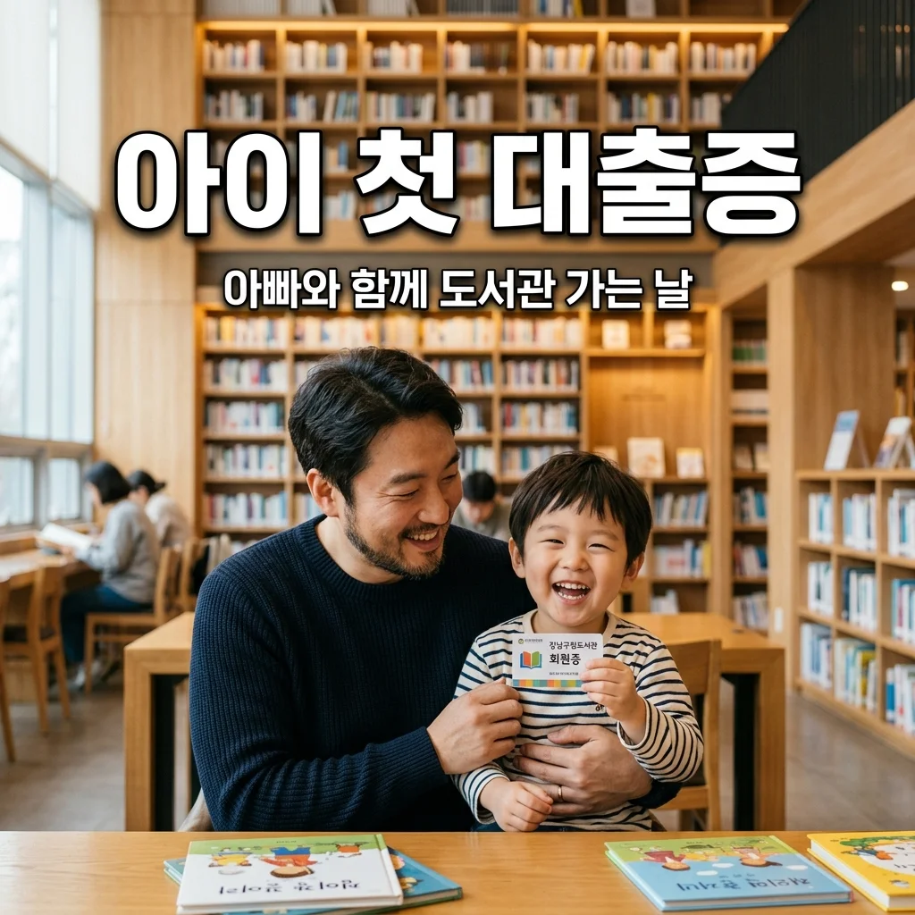 아이 첫 도서관 대출증 만들기: 아빠와 함께하는 설레는 책 나들이