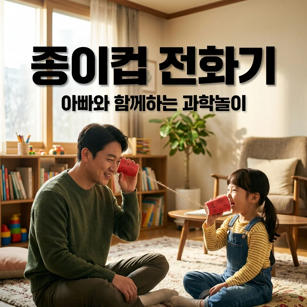 아빠와 함께하는 종이컵 전화기 만들기! 목소리 전달 원리 과학 놀이