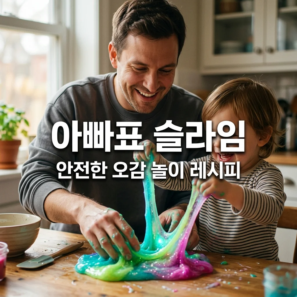 아빠표 수제 슬라임 놀이, 안전한 재료로 아이 오감 자극하는 법