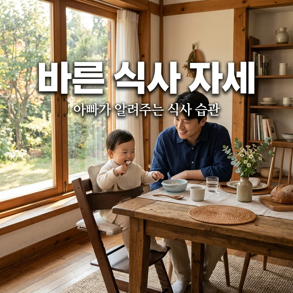 올바른 식사 자세: 아빠가 알려주는 아이 식탁 의자 바르게 앉기 비법