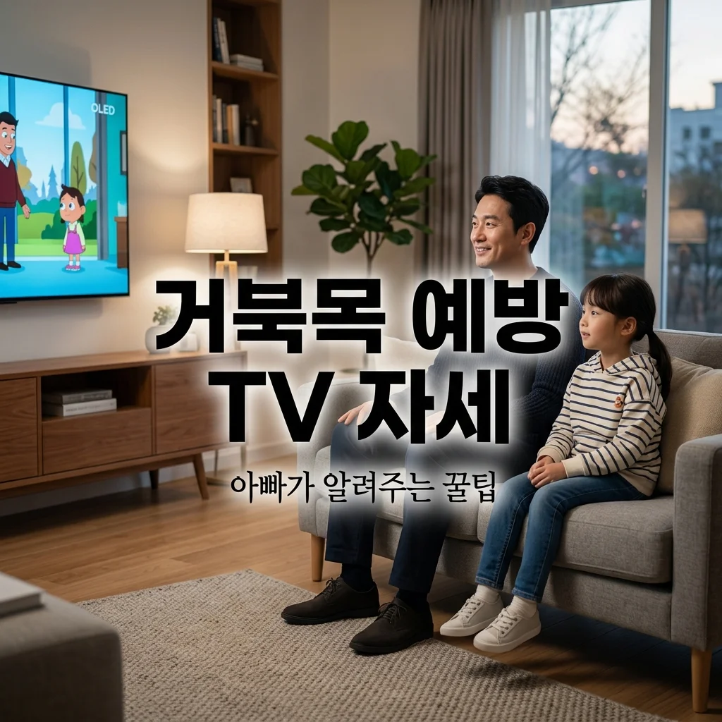 아빠가 알려주는 올바른 TV 시청 자세 거북목 예방하는 3가지 비결