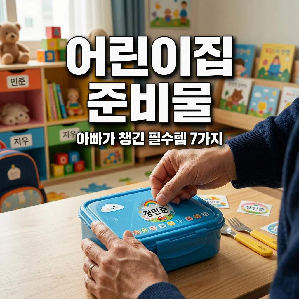 어린이집 첫 등원 준비물 리스트! 아빠가 챙긴 필수템 7가지와 네임 스티커 팁