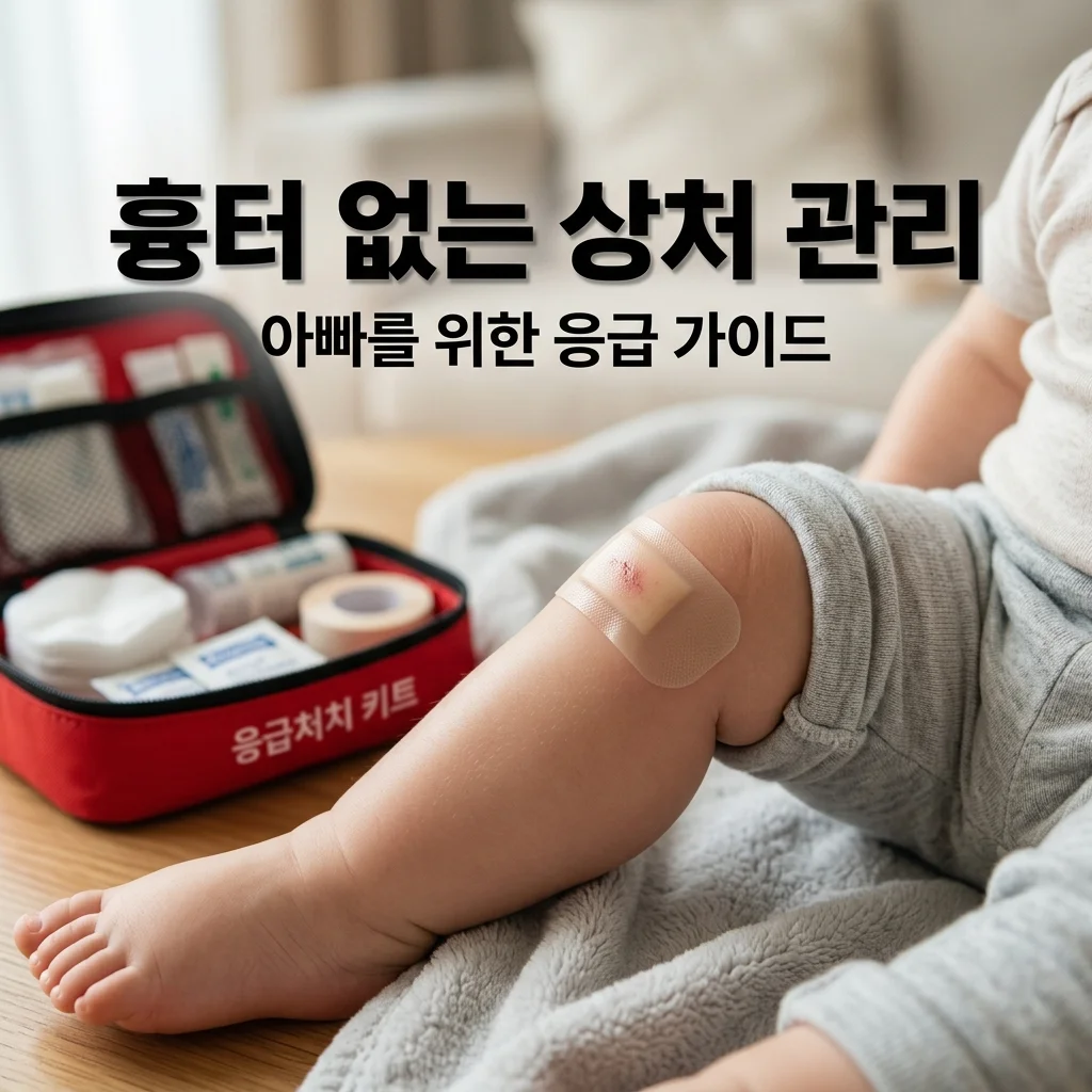 아기 찰과상 상처 관리: 흉터 없이 듀오덤 붙이는 법 & 아빠 응급처치 순서