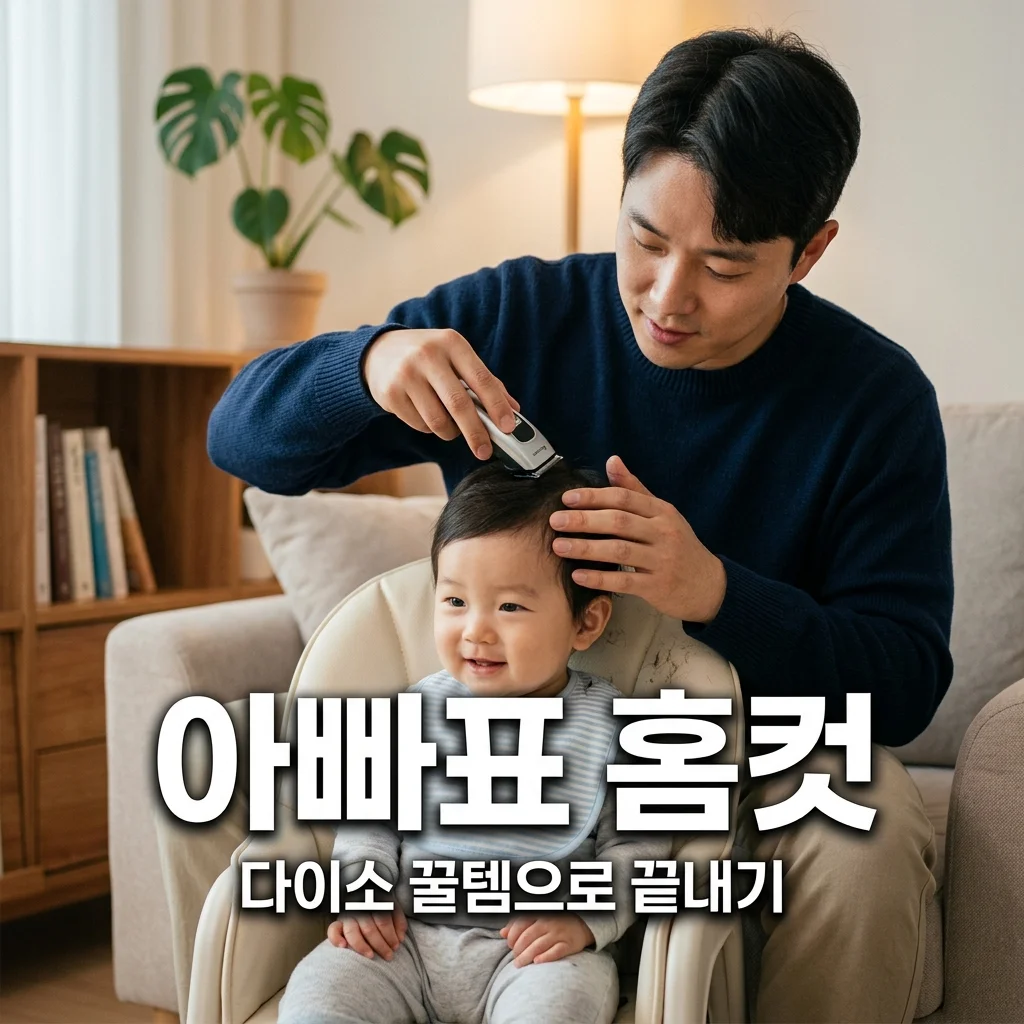 아기 머리 자르기 아빠표 유아 홈컷 다이소 숱가위 바리캉 성공 비법