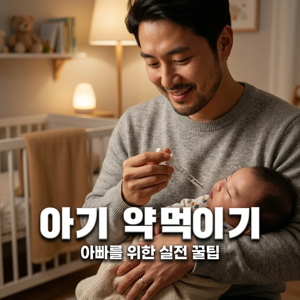 아기 첫 감기 약 먹이기, 주사기와 투약병 활용해 아빠가 10초 만에 성공하는 기술
