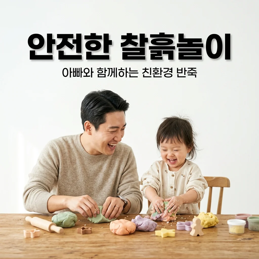 아기 찰흙 놀이 밀가루 반죽 천연 색소로 아빠와 만드는 안전한 친환경 교구