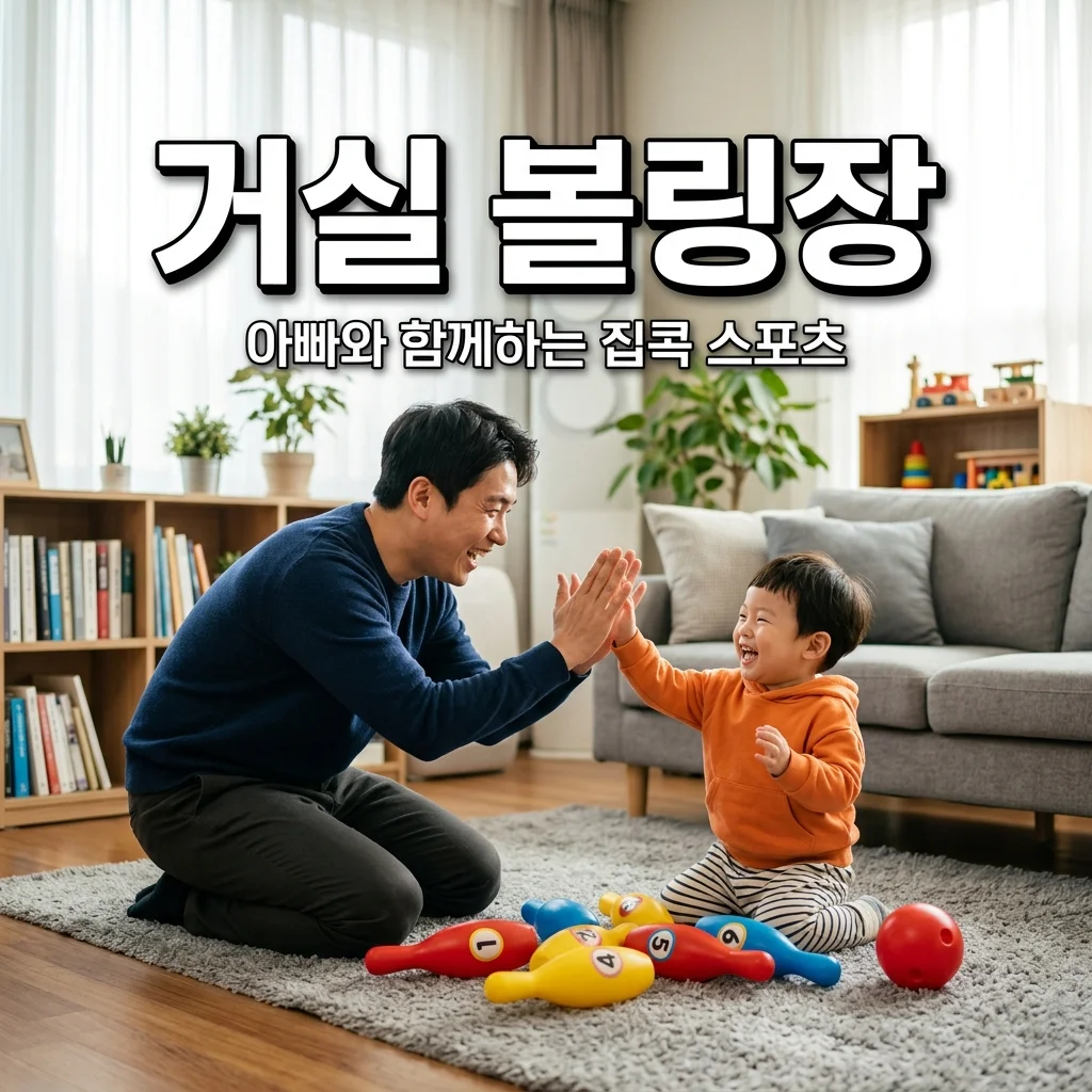 아빠표 유아 볼링 놀이! 페트병과 탱탱볼로 거실을 볼링장으로