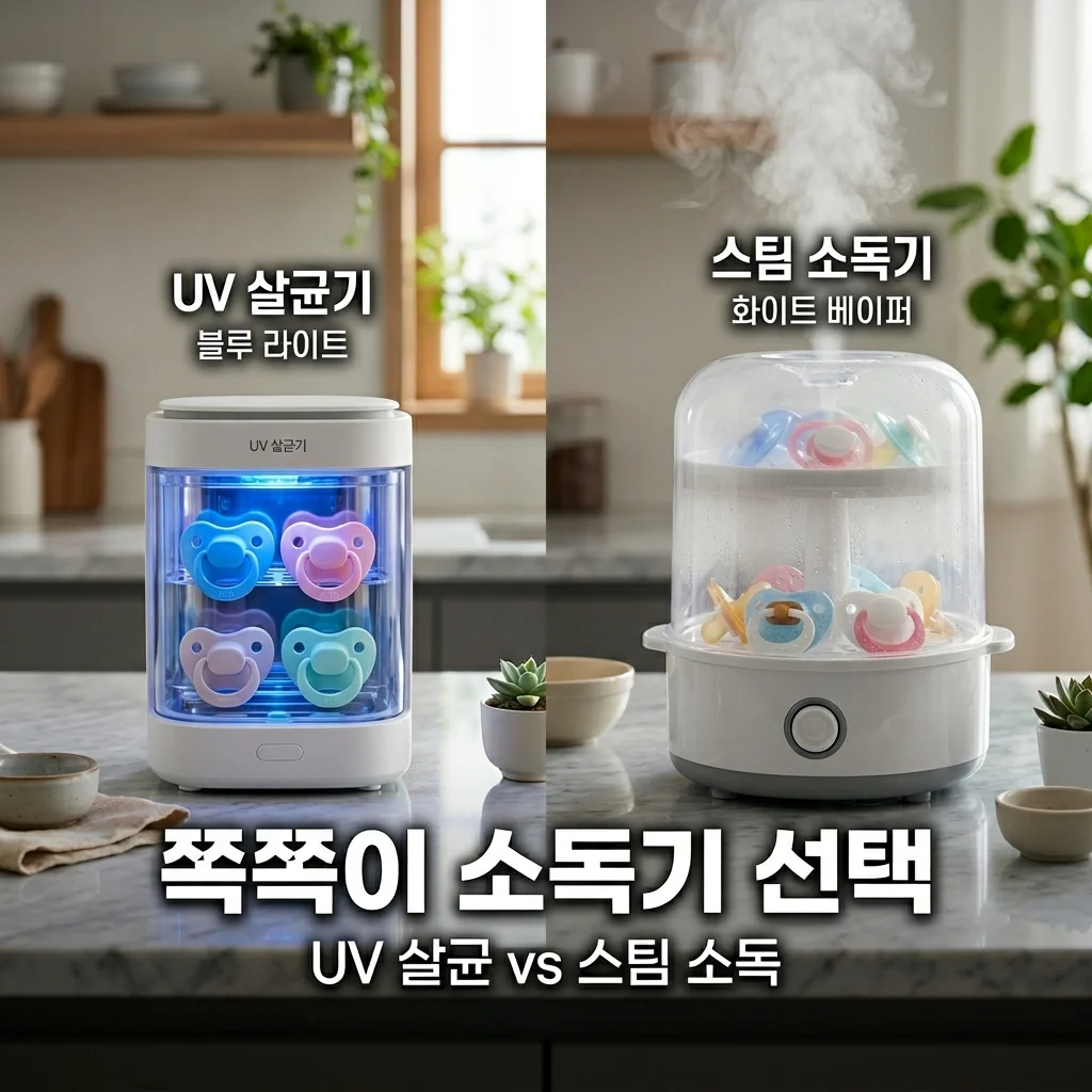 아기 쪽쪽이 소독기 방식 비교: UV 살균 vs 스팀 소독 장단점 및 추천
