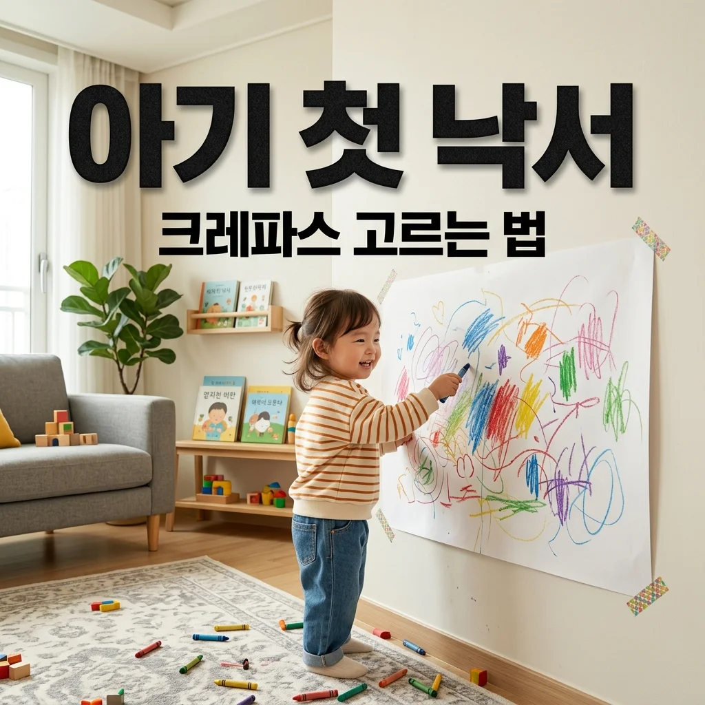아기 첫 낙서 시작! 안전한 크레파스 고르는 기준과 거실 벽 전지 활용법