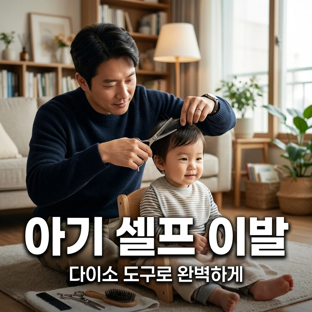 아기 머리 자르기 셀프 홈컷 가이드: 다이소 숱가위와 바리캉 활용법