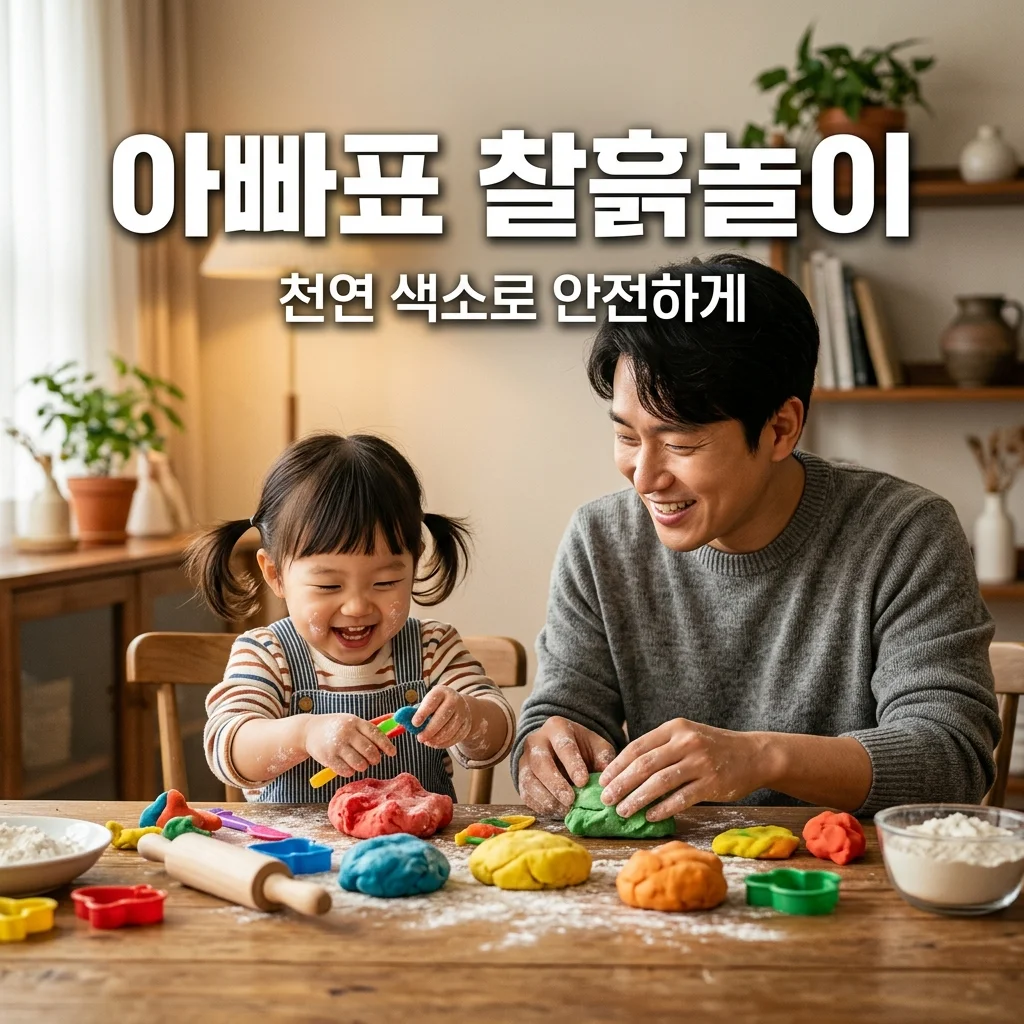 아기 밀가루 반죽놀이 만들기: 천연 색소로 아빠와 안전한 친환경 찰흙
