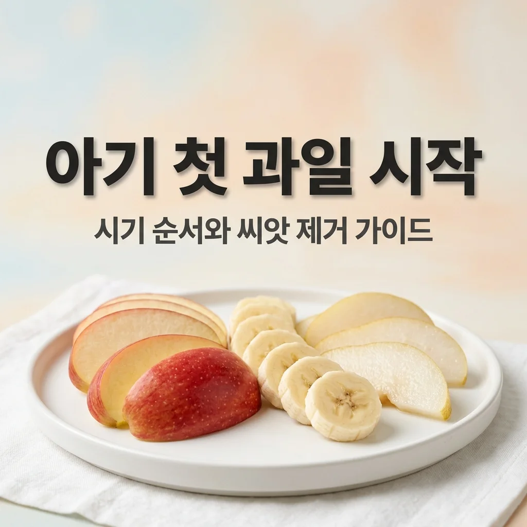 아기 첫 과일 시작 시기! 사과 배 바나나 순서와 아빠를 위한 씨앗 제거 가이드