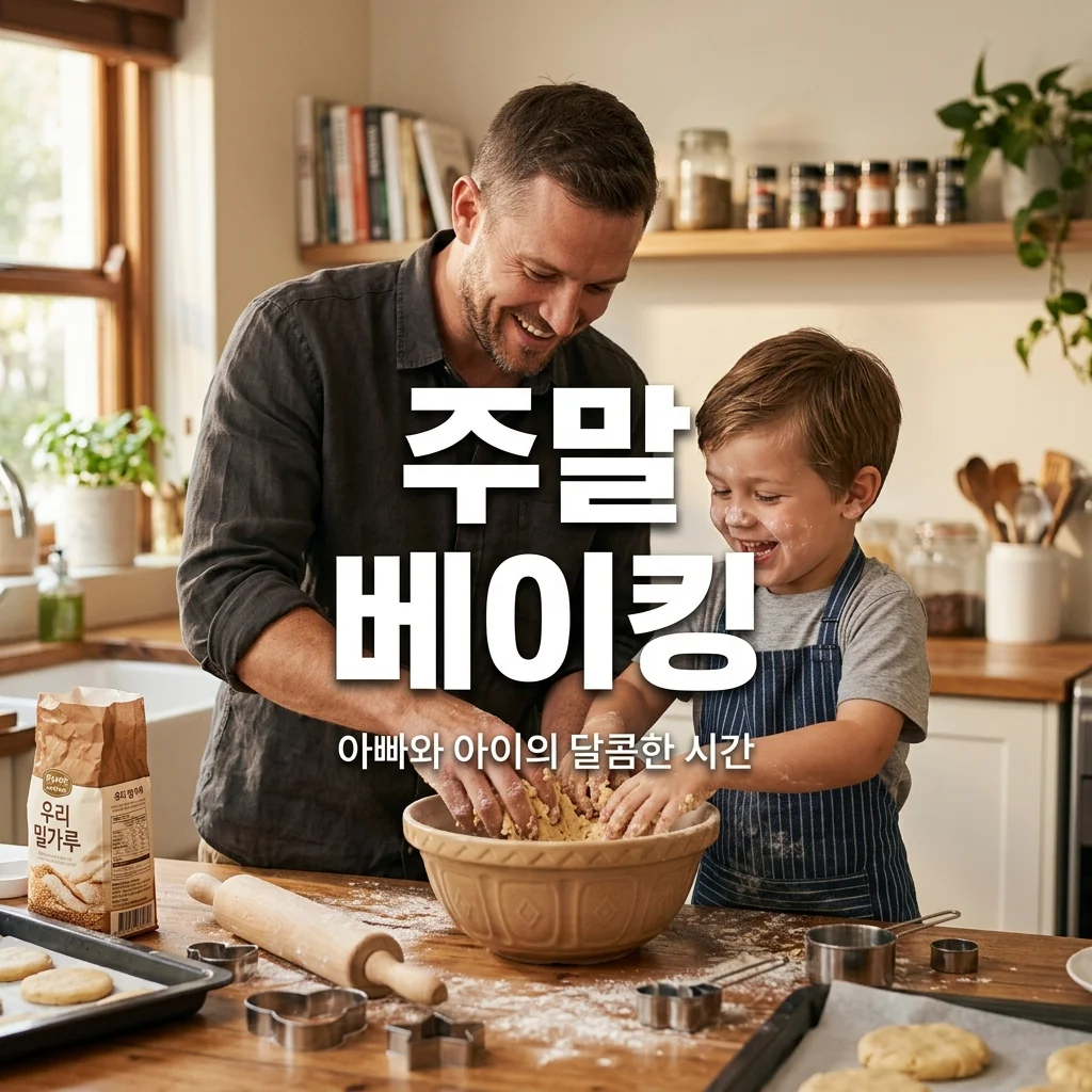 아빠 주말 베이킹! 호떡 믹스 & 손맛 쿠키 놀이로 완벽한 집콕 육아