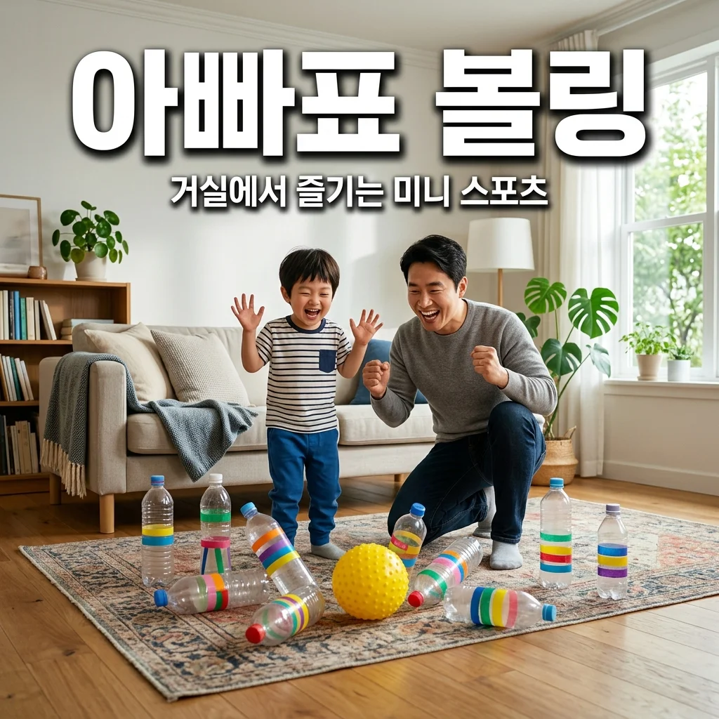 유아 볼링 놀이, 페트병과 탱탱볼로 거실에서 즐기는 아빠표 스포츠