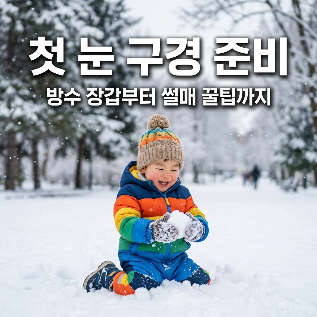 아기 첫 눈 구경! 방수 장갑 장화 방한 가이드와 썰매 준비물 완벽 정리