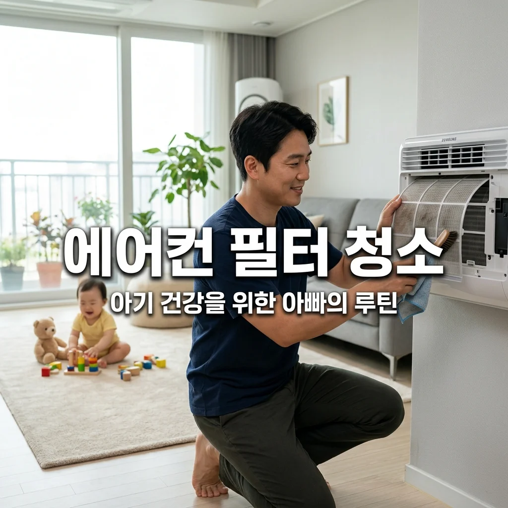에어컨 필터 청소 루틴! 아기 호흡기 건강 지키는 아빠표 꿀팁