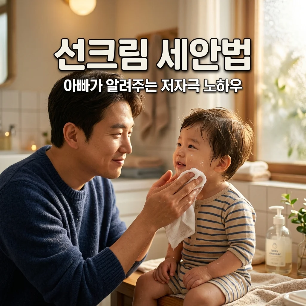 유아용 선크림 세안법: 비누 없이 물로만 지우는 아빠의 저자극 노하우