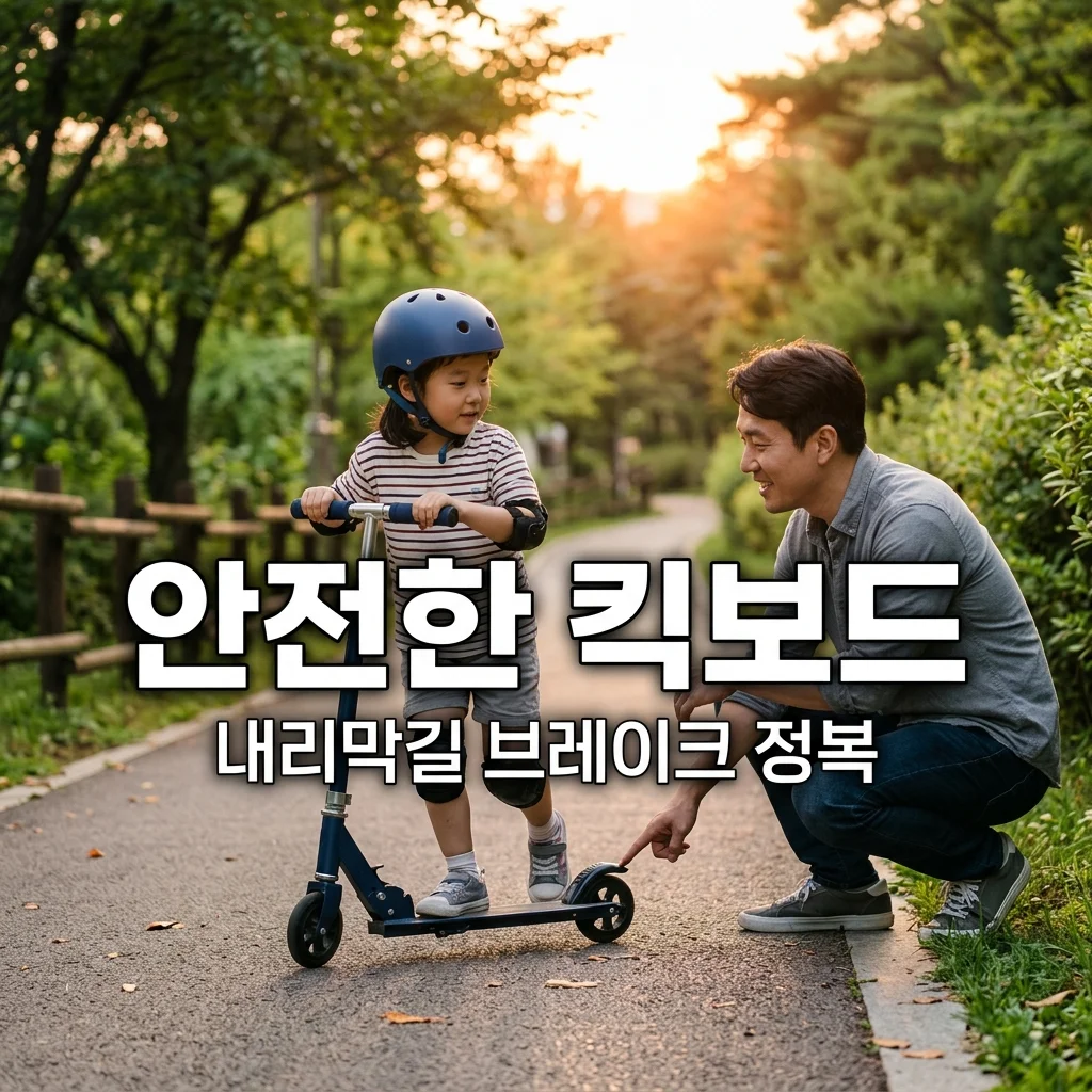 어린이 킥보드 안전 수칙, 아빠가 알려주는 내리막길 브레이크 잡는 법