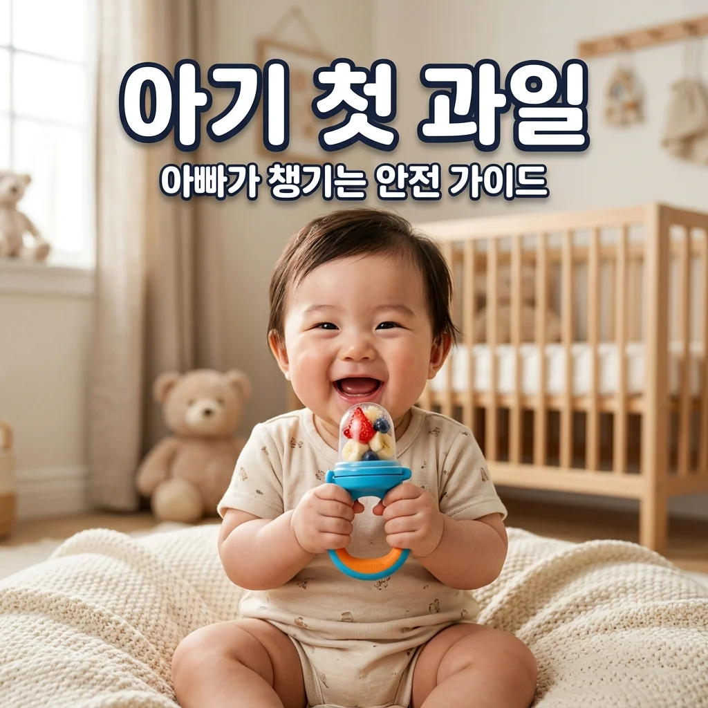 아기 첫 과일 망 시기 및 목 걸림 예방을 위한 아빠의 주의사항