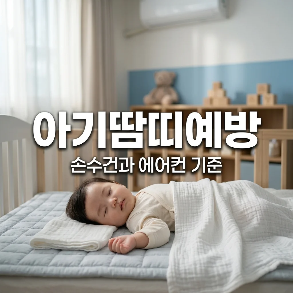 아기 여름 땀띠 예방 가제 손수건 활용법과 아빠를 위한 에어컨 가동 기준