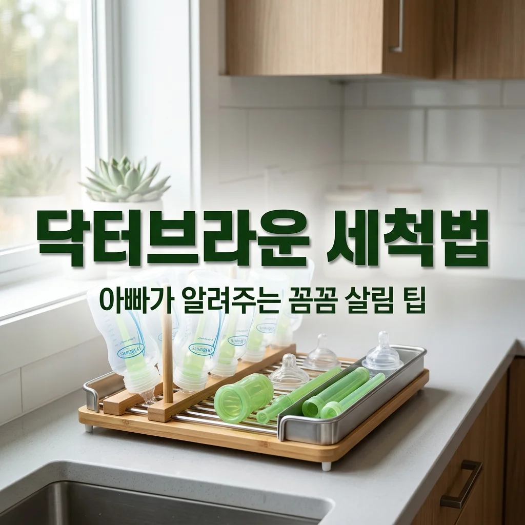 닥터브라운 젖병 세척법: 배앓이 방지 부속품 꼼꼼하게 닦는 아빠의 살림 팁