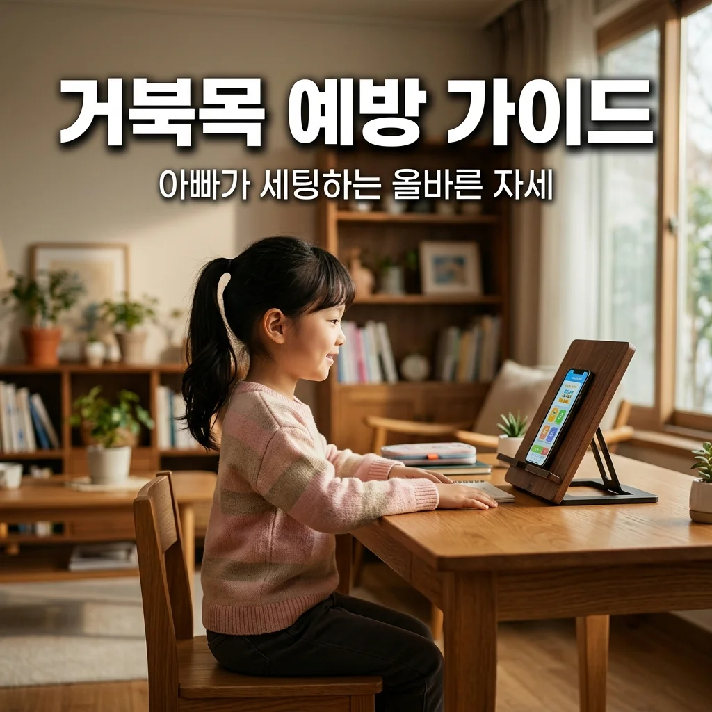 아이 거북목 예방! 스마트폰 올바른 거치 자세와 아빠의 전용 독서대 세팅법
