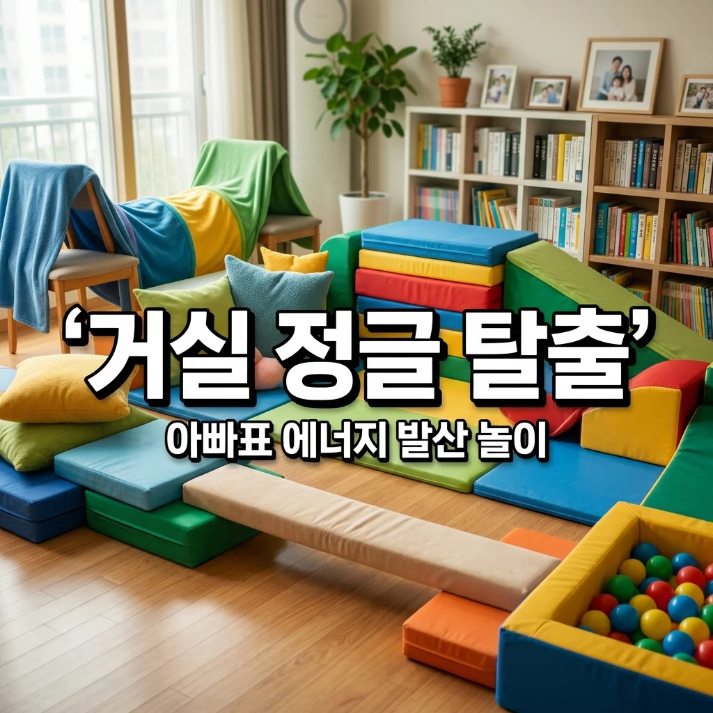 아빠표 실내 장애물 달리기, 쿠션과 베개로 거실에서 에너지 발산하는 법