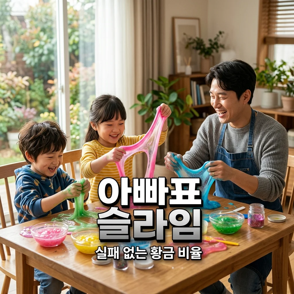 아빠표 수제 슬라임 만들기: 베이킹소다 리뉴 황금비율로 안전한 촉감놀이