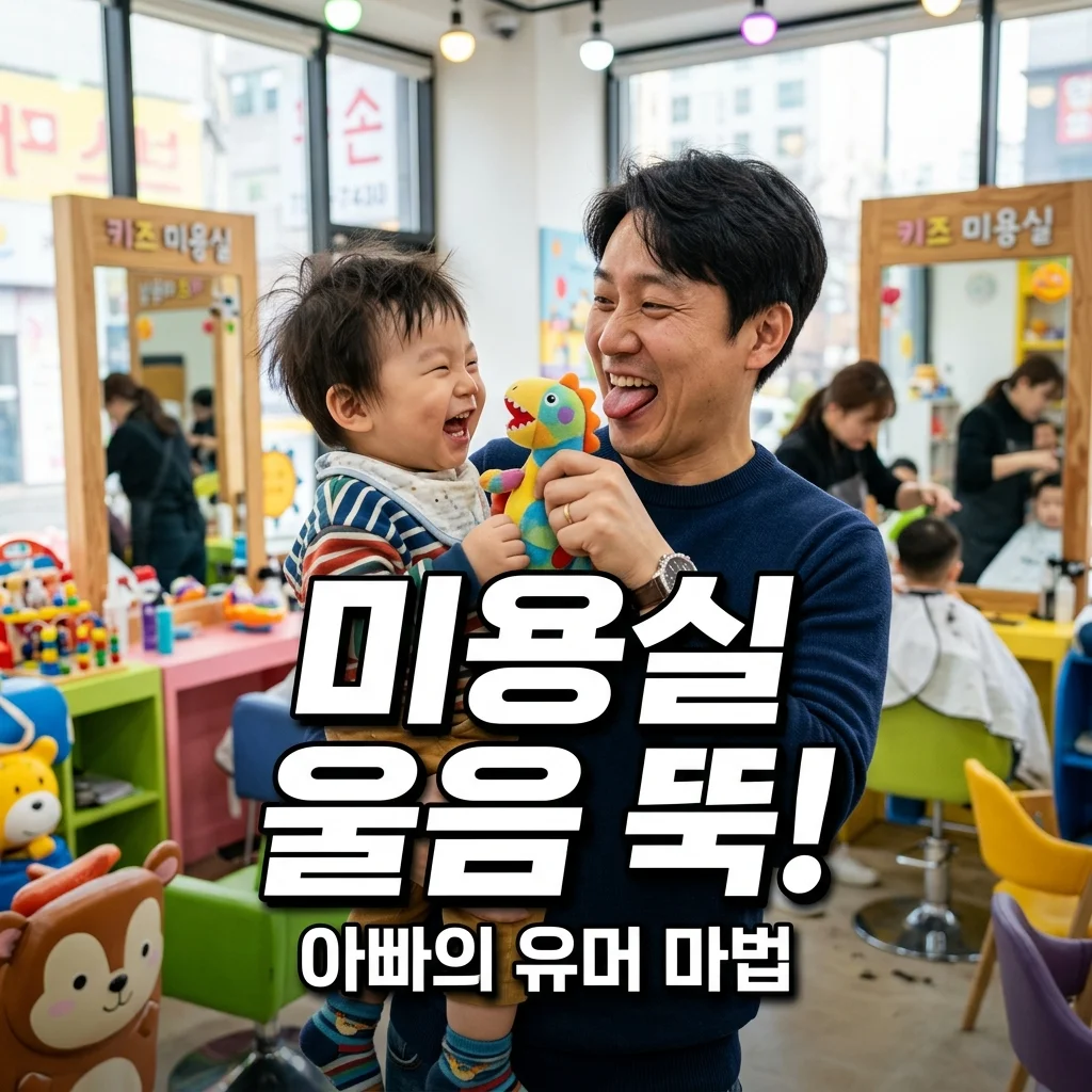 아기 첫 미용실 바리캉 소리 공포 극복! 아빠의 3가지 유머 기술