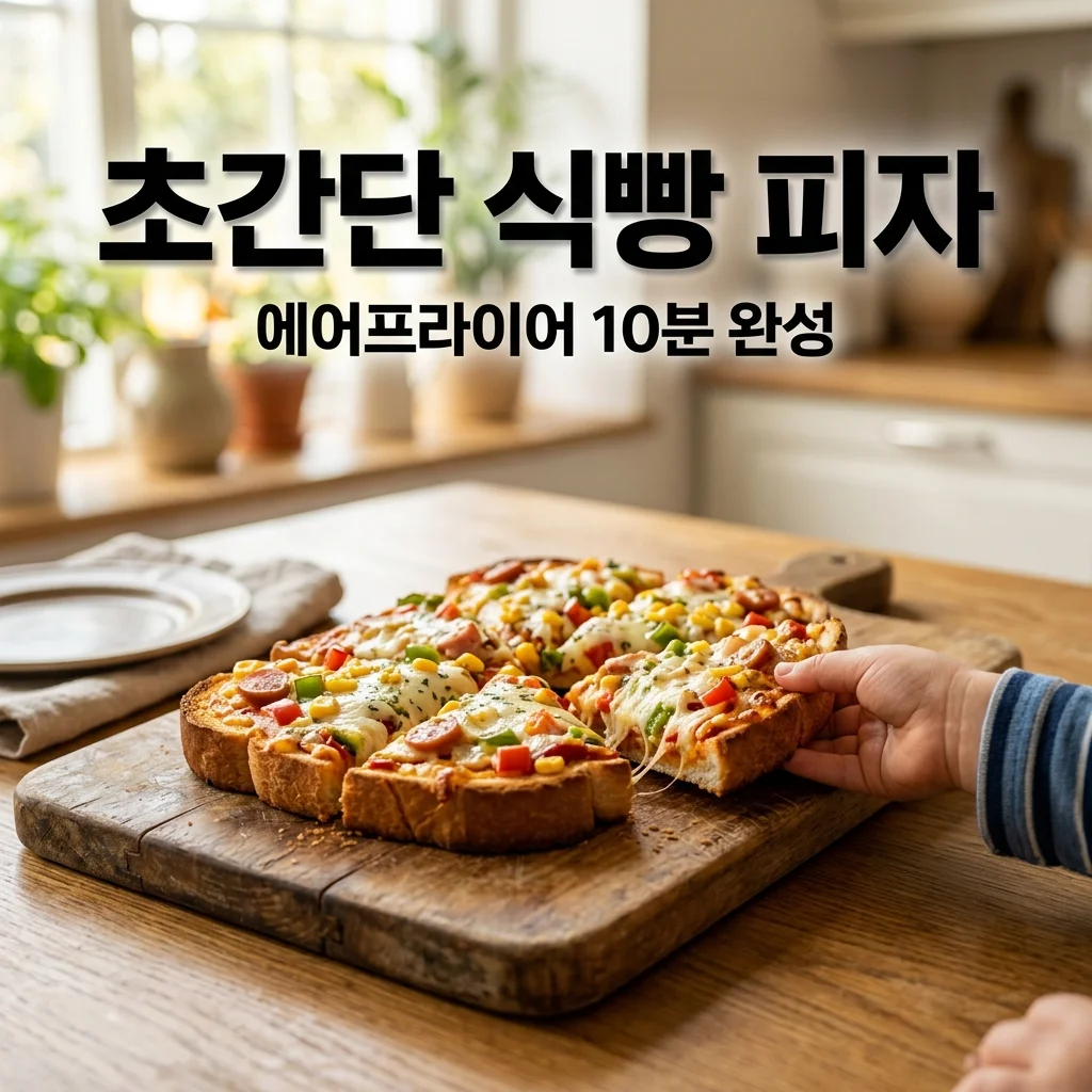 초간단 식빵 피자 만들기! 에어프라이어로 아이와 함께하는 주말 요리