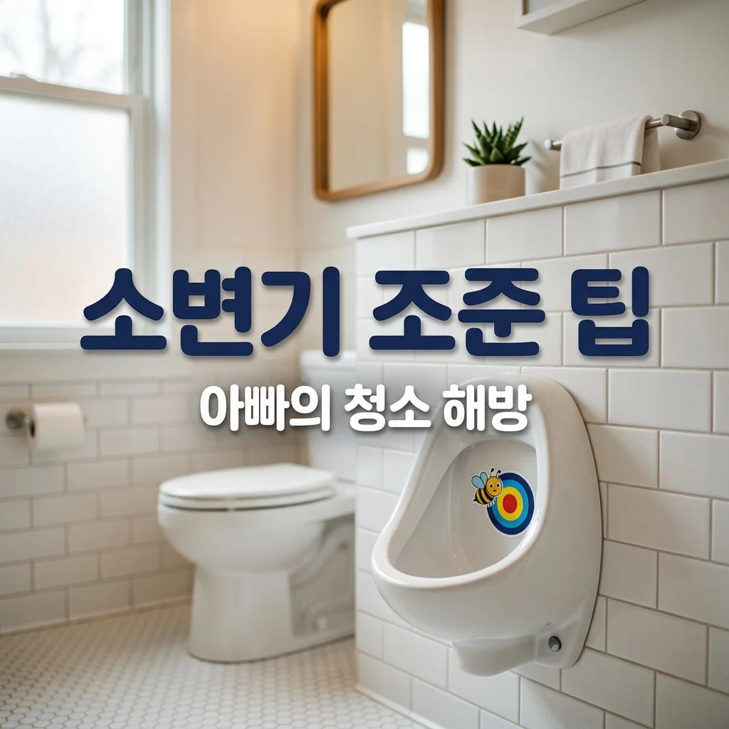 4살 아들 소변기 조준 연습 팁! 화장실 청소 줄이는 아빠의 아이디어