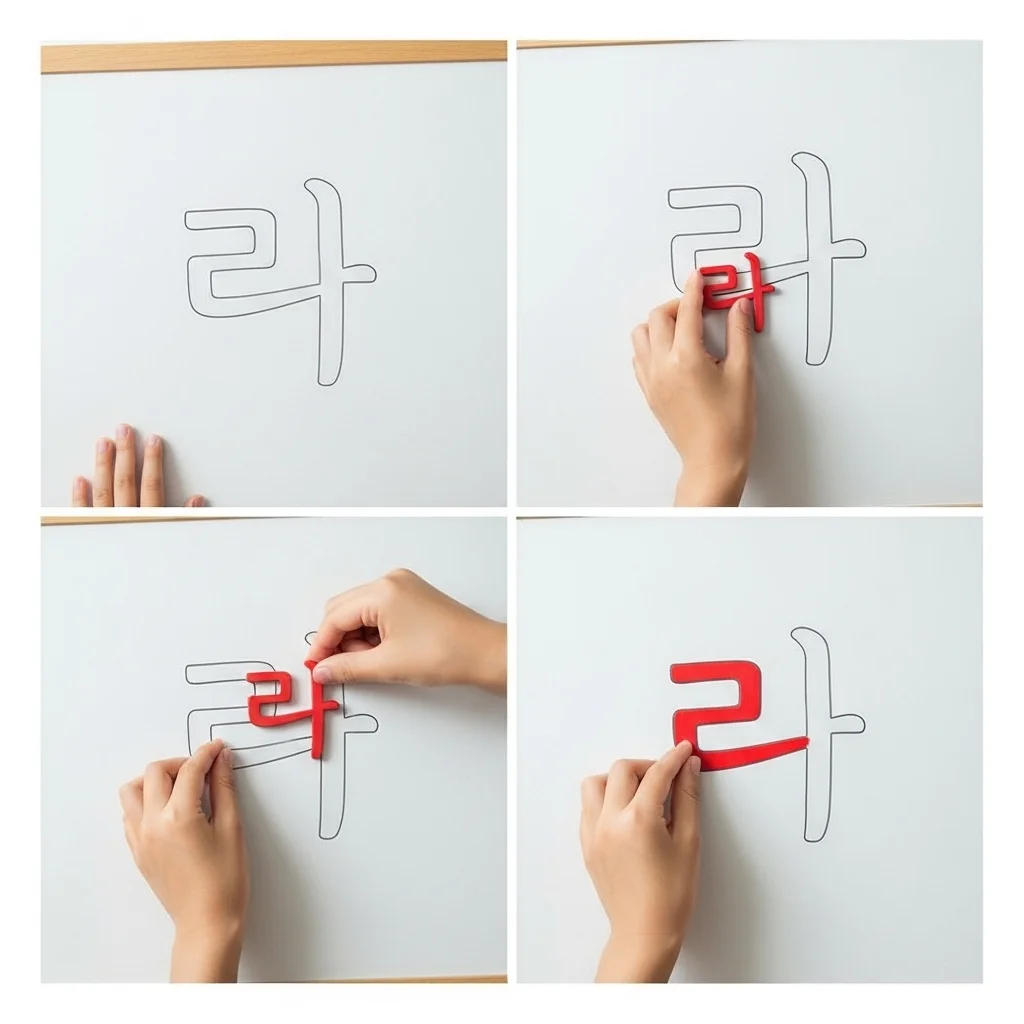 단계별 자석 글자 매칭 놀이 방법