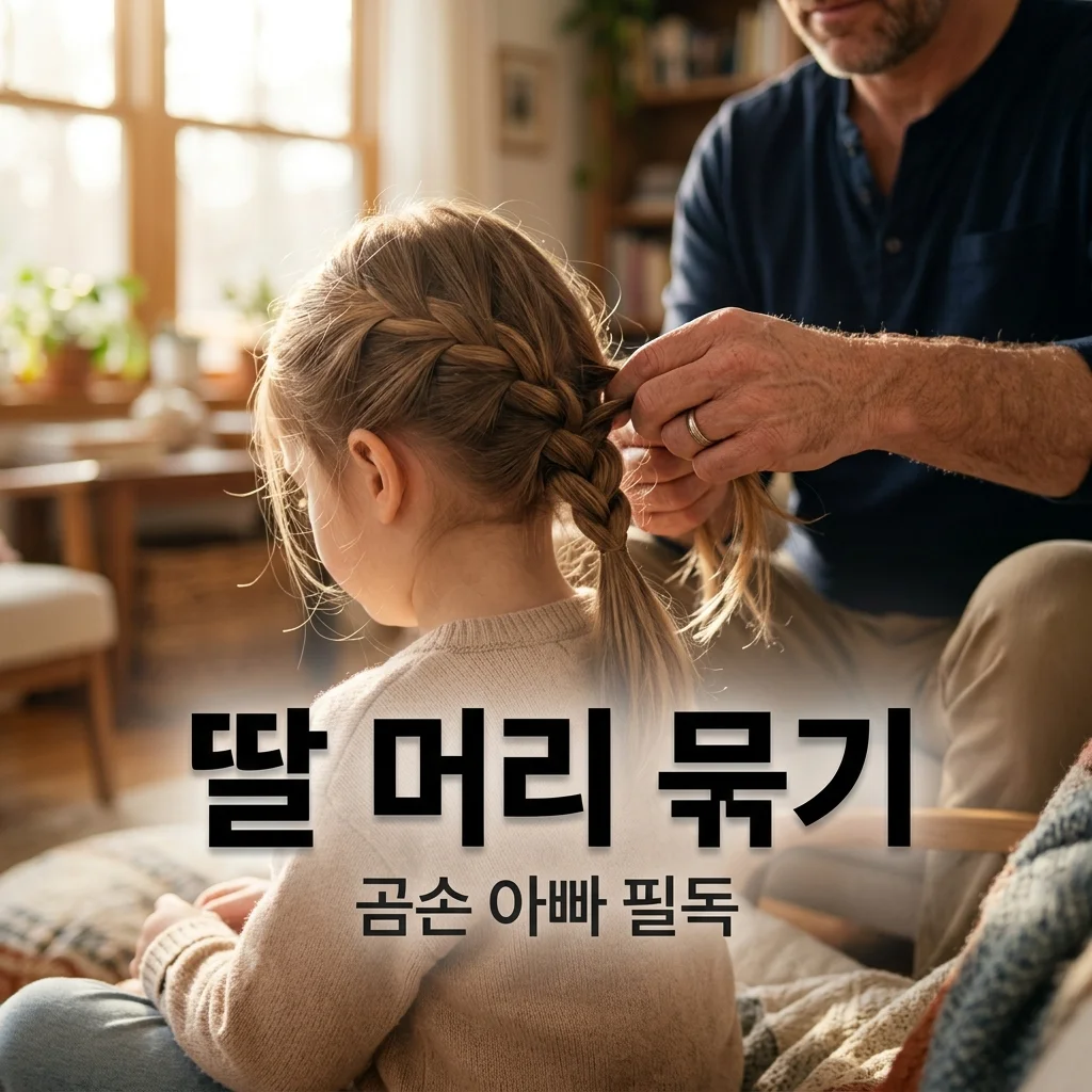 6살 딸아이 머리 묶기, 곰손 아빠도 5분 만에 성공하는 예쁘고 단정한 등원 머리