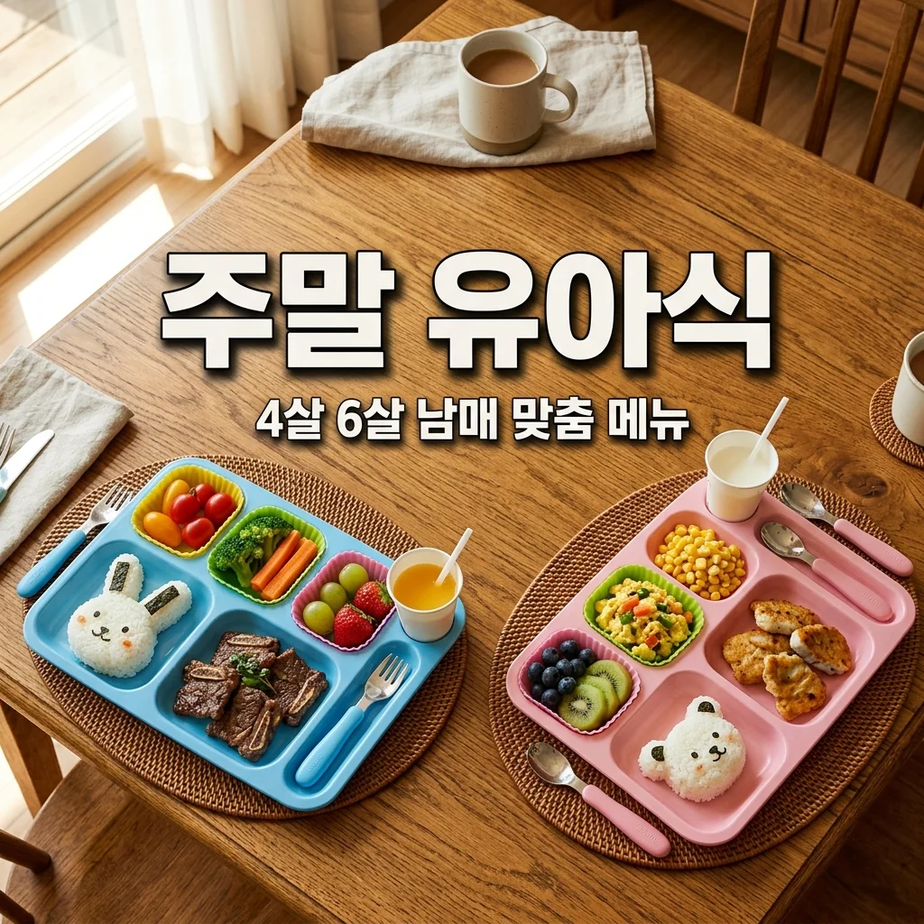 주말 유아식 고민 끝! 4살 6살 남매 맞춤 식단과 식판 구성 꿀팁