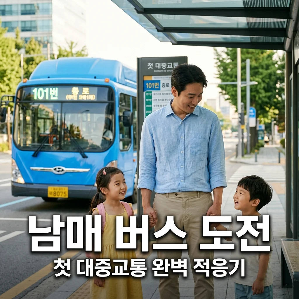 4살 6살 남매 버스 탑승 도전! 조용히 타기와 하원 벨 누르기 순서 정하기 팁