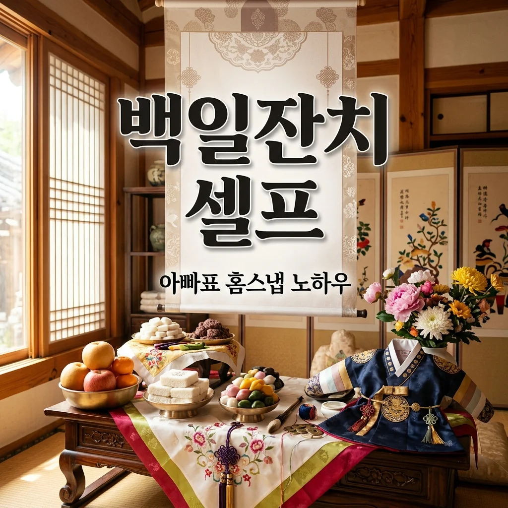 백일잔치 집에서 셀프 상차림 대여 비용 및 아빠표 홈 스냅 촬영 노하우